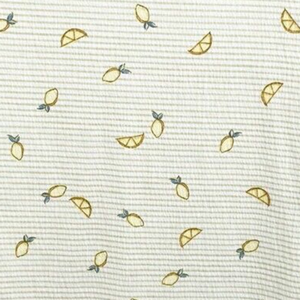 LC LAUREN CONRAD Petite Top Stripe Bell Sleeve Tie-Back Lemon Yellow - Picture 3 of 10